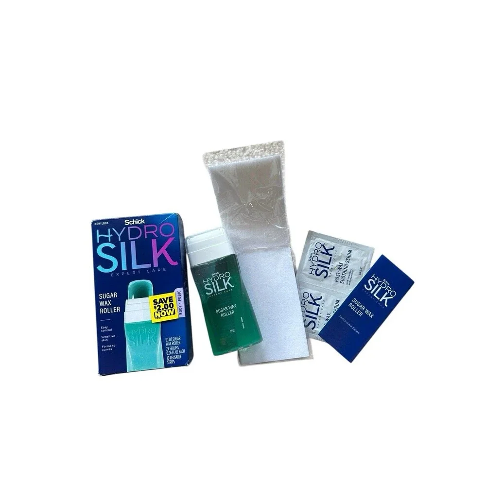 NEW Schick Hydro Silk Sugar Wax Hair Removal Roller With 10 Strips 2 Serums